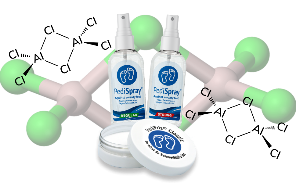 PediSpray® antitranspirant met aluminiumchloride tegen zweetvoeten — Regular 15% en Strong 20%